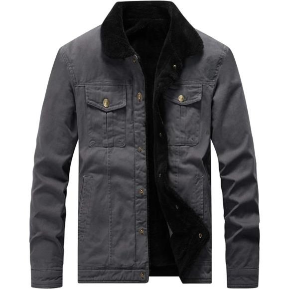 Men's Classic Winter Jacket Coat Fleece Lined Windproof Outerwear